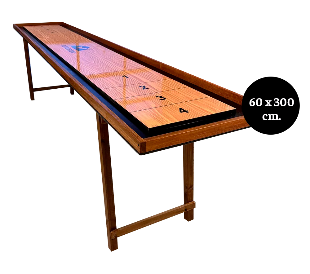 Premium Shuffleboard - i dansk design og med foldbare ben