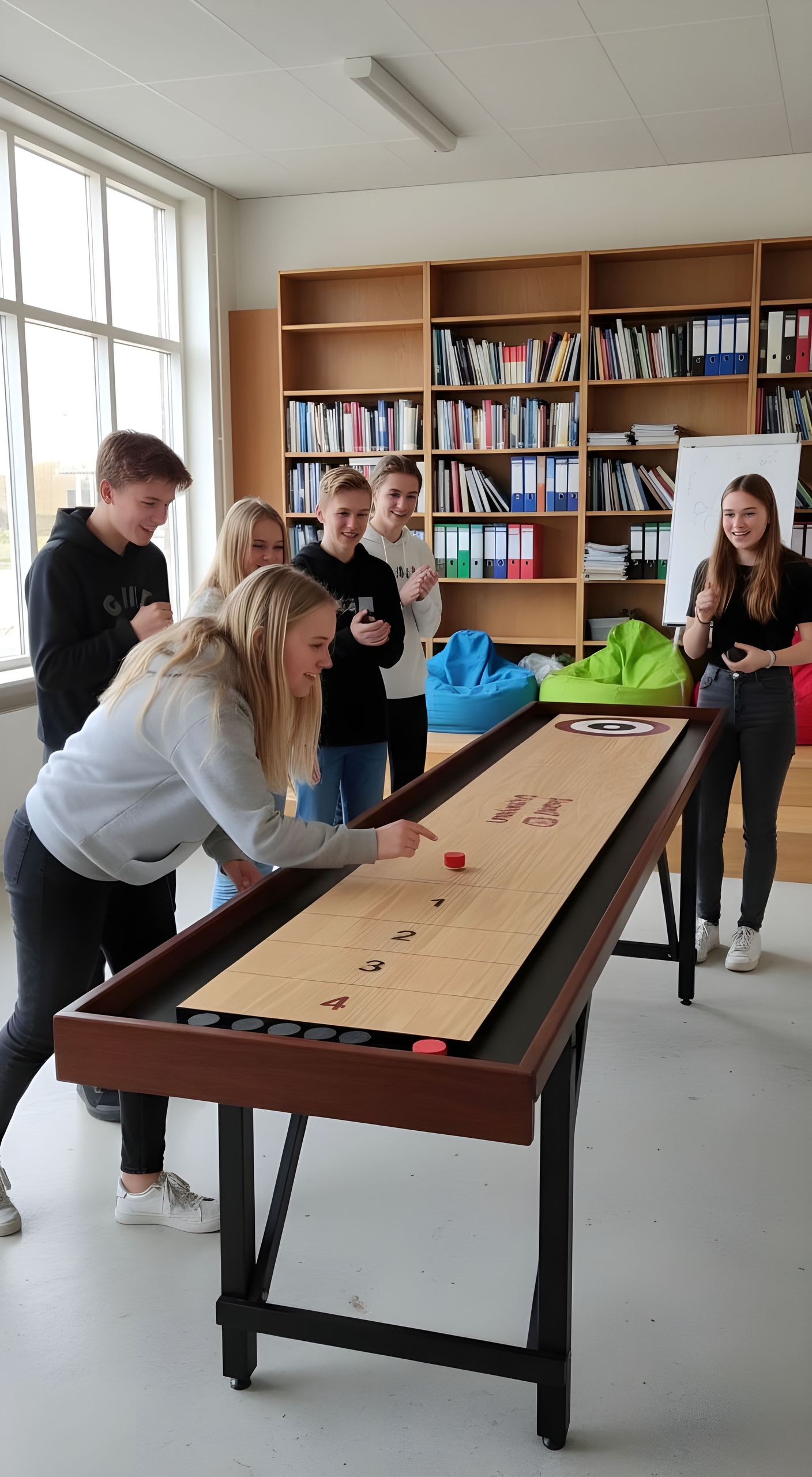 Premium Shuffleboard - i dansk design og med foldbare ben