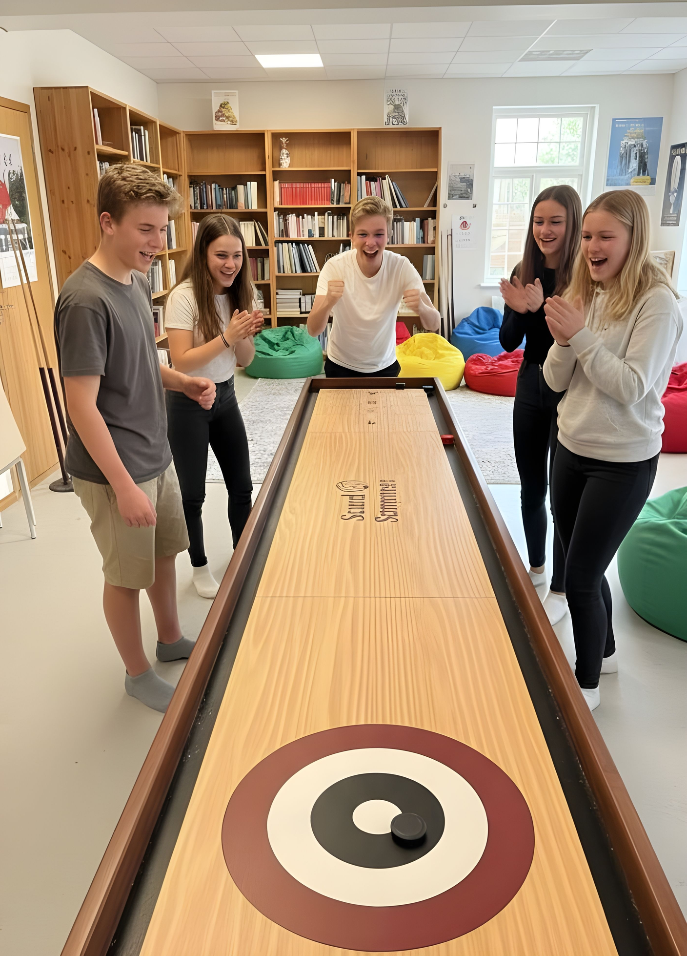 Premium Shuffleboard - i dansk design og med foldbare ben