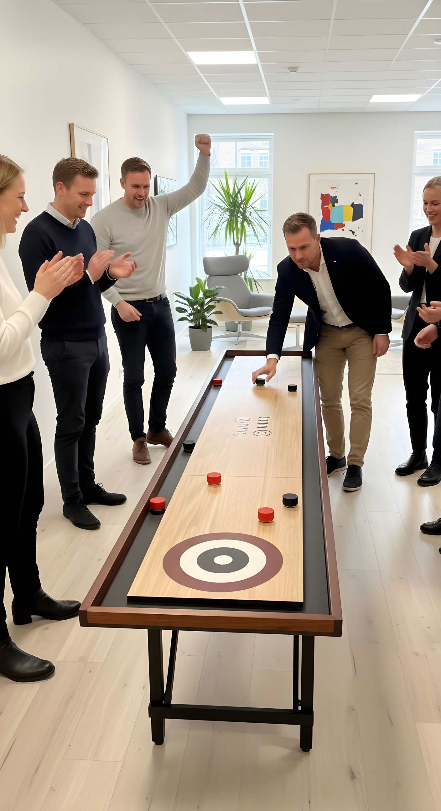 Premium Shuffleboard - i dansk design og med foldbare ben